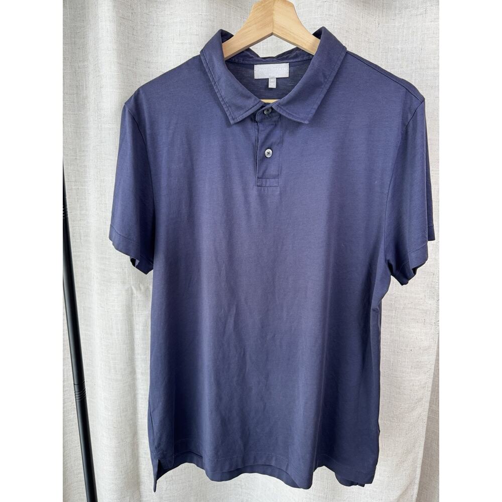 Hickey Freeman 100% Pima Cotton Polo Shirt Navy Size M